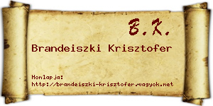 Brandeiszki Krisztofer névjegykártya